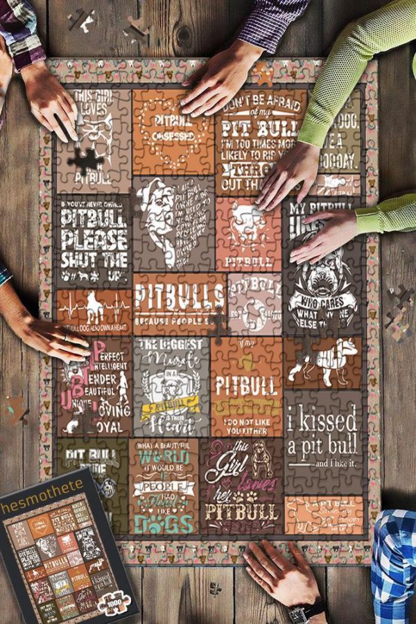 Animal Dogs, Pitbull Lover Jigsaw Puzzle Set