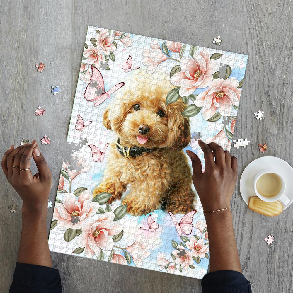 Animal Dogs, Poodle With Flower Jigsaw Puzzle Set Animal Dogs, Poodle With Flower Jigsaw Puzzle Set