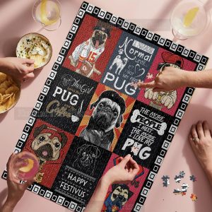 Animal Dogs, Pug Lovers Jigsaw Puzzle Set