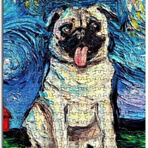 Animal Dogs, Pug The Starry Night Jigsaw Puzzle Set