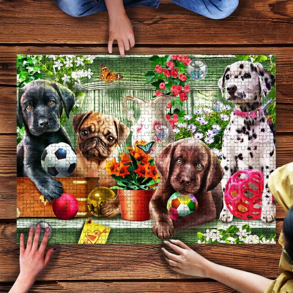 Animal Dogs, Puppies Jigsaw Puzzle Set