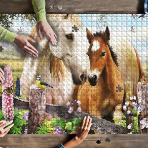 Animal Horses On Field Jigsaw Puzzle Set