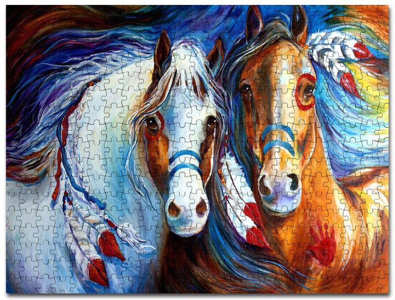 Animal Horses, Painting Jigsaw Puzzle Set Animal Horses, Painting Jigsaw Puzzle Set