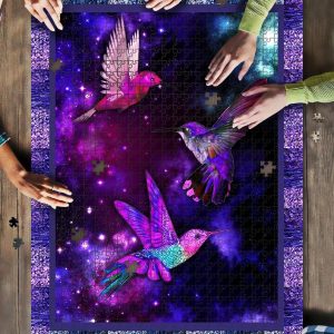 Animal Hummingbirds, Galaxy Background Jigsaw Puzzle Set