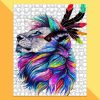 Animal Lion With Feather, Colorful Painting Jigsaw Puzzle Set