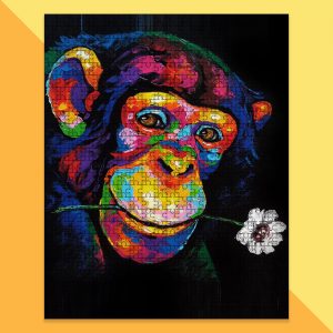 Animal Monkey, Colorful Painting Jigsaw Puzzle Set