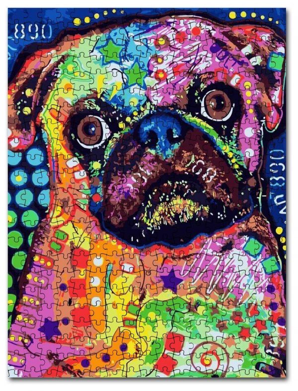 Animal Painting Pug Jigsaw Puzzle Set