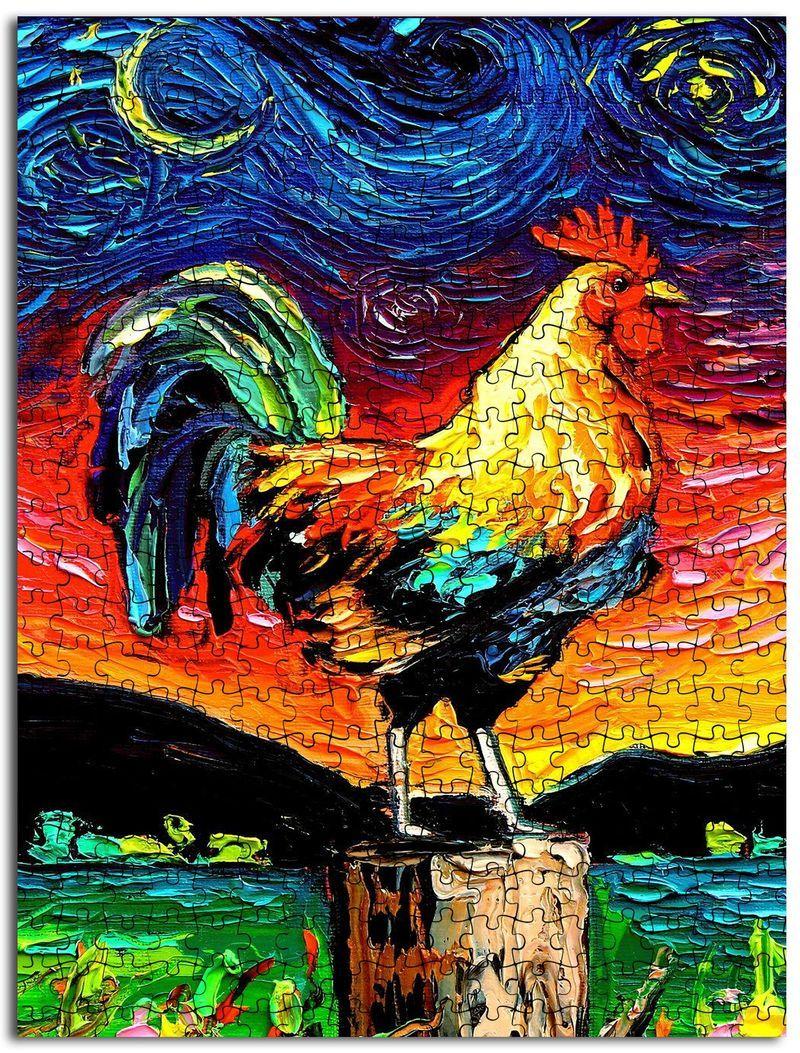 Animal Rooster The Starry Night Jigsaw Puzzle Set Animal Rooster The Starry Night Jigsaw Puzzle Set