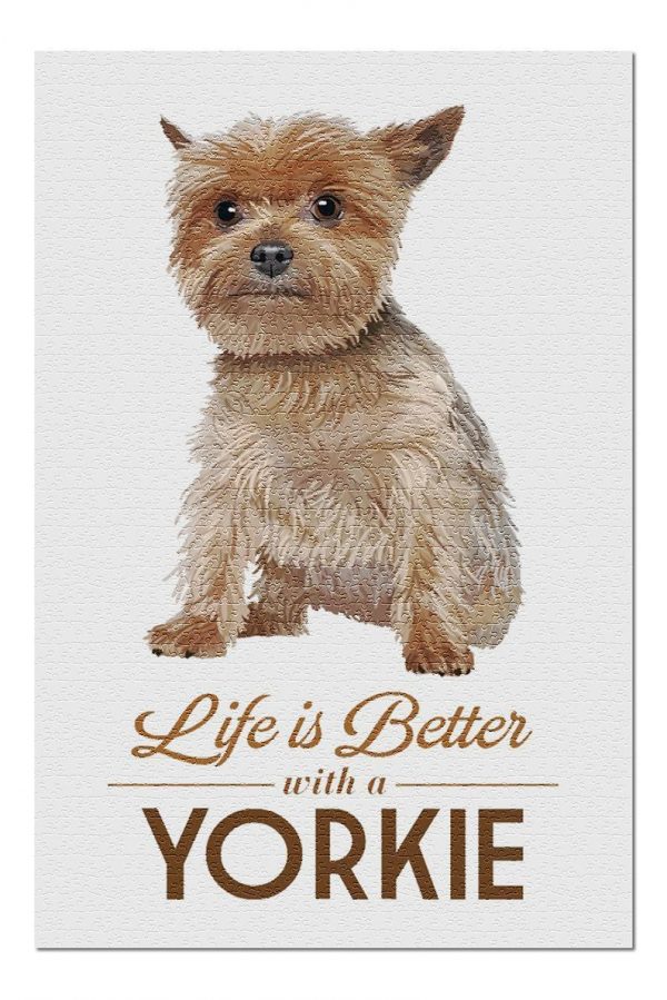 Animal Yorkie Life Is Better Jigsaw Puzzle Set