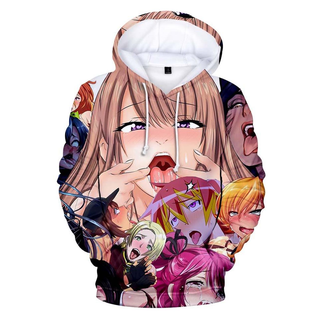 Anime Ahegao Face 3D Printed Hoodie/Zipper Hoodie Anime Ahegao Face 3D Printed Hoodie/Zipper Hoodie