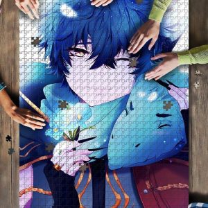 Anime Boy Dragon Blue Flowers Jigsaw Puzzle Set