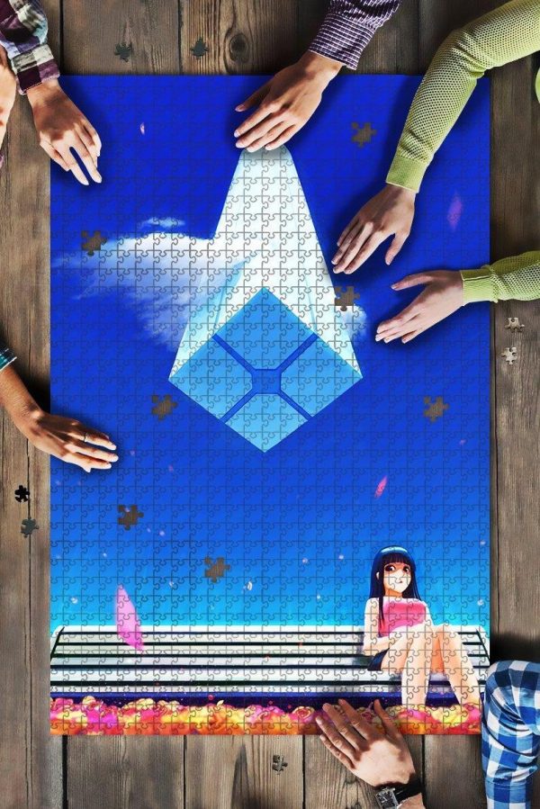 Anime Girl Bench Alone Blue Sky Jigsaw Puzzle Set