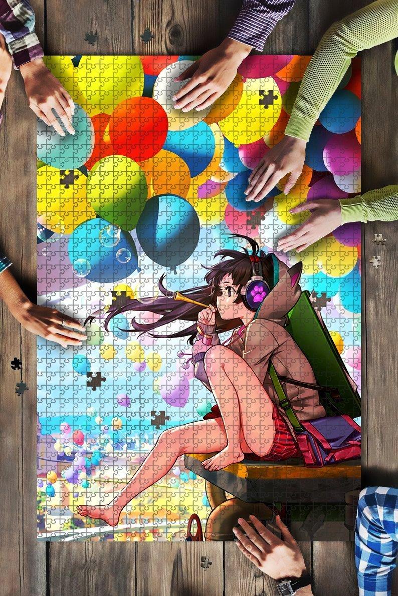 Anime Girl Colorful Balloons Bubbles Dream Girly Jigsaw Puzzle Set Anime Girl Colorful Balloons Bubbles Dream Girly Jigsaw Puzzle Set