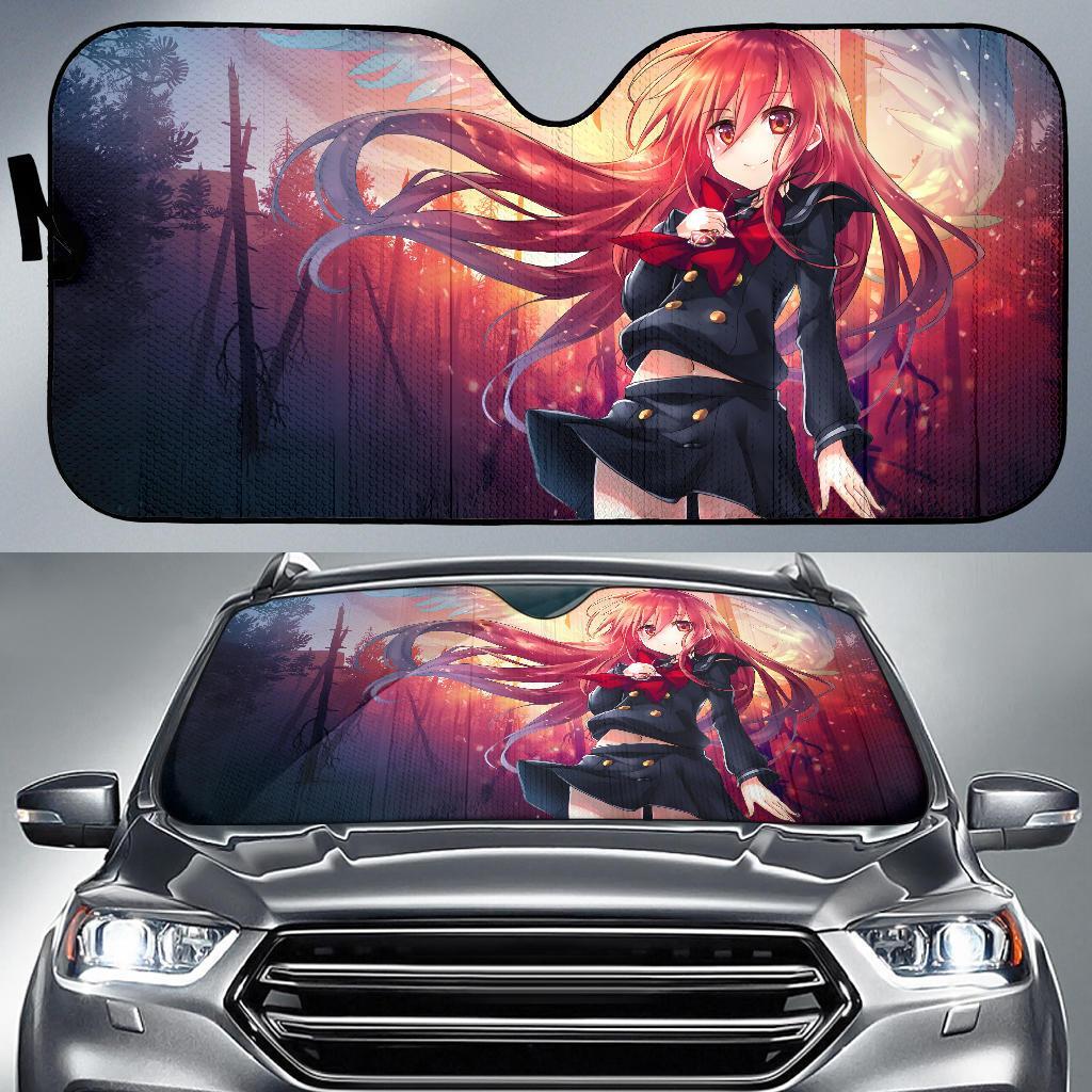 Anime Girl Fire Angel Anime Car Auto Sun Shade Anime Girl Fire Angel Anime Car Auto Sun Shade