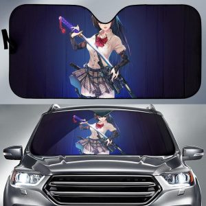 Anime Girl Sword Katana Samurai Car Auto Sun Shade