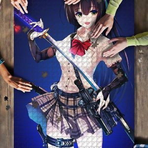 Anime Girl Sword Katana Samurai Jigsaw Puzzle Set