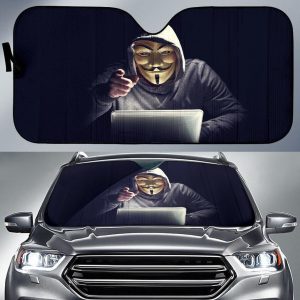 Anonymous Hacker Car Auto Sun Shade