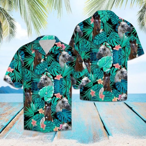 Appaloosa Green Tropical Hawaiian Shirt Summer Button Up