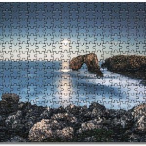 Arch Coast Horizon Nature Ocean Rock Sky Sun Jigsaw Puzzle Set