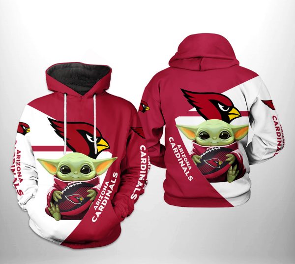 Arizona Cardinals NFL Baby Yoda Team 3D Printed Hoodie/Zipper Hoodie