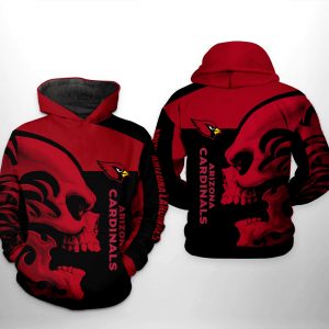 Arizona Cardinals NFL Skull 3D Printed Hoodie/Zipper Hoodie