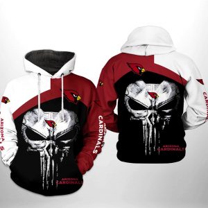 Arizona Cardinals NFL Skull Punisher Team 3D Printed Hoodie/Zipper Hoodie