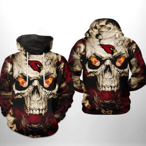 Arizona Cardinals NFL Skull Team 3D Printed Hoodie/Zipper Hoodie