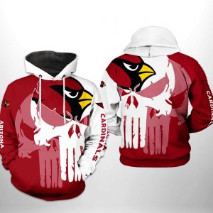 Arizona Cardinals NFL Team Skull 3D Printed Hoodie/Zipper Hoodie