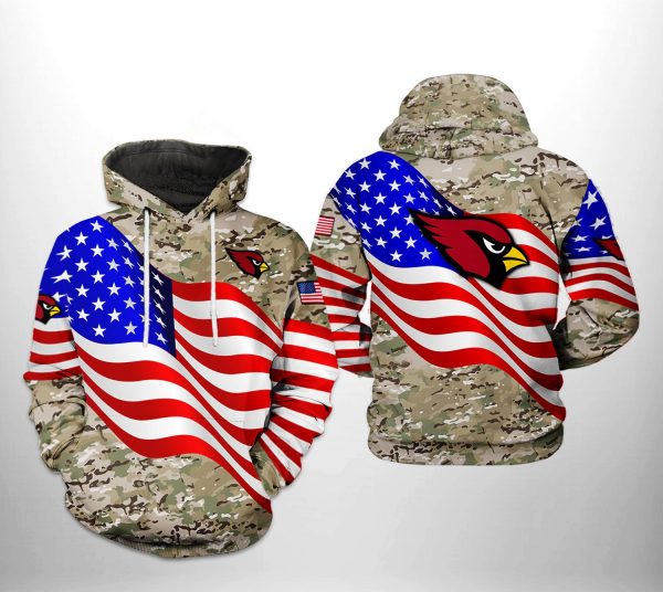 Arizona Cardinals NFL US Flag Camo Veteran Team 3D Printed Hoodie/Zipper Hoodie