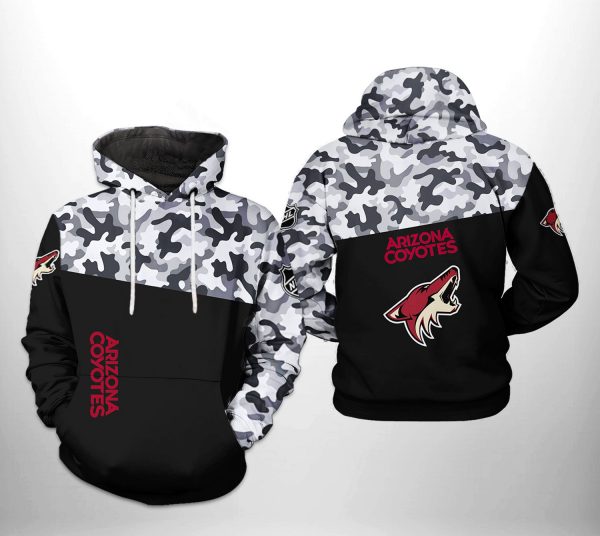 Arizona Coyotes NHL Camo Veteran 3D Printed Hoodie/Zipper Hoodie