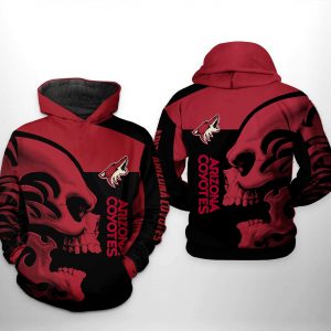 Arizona Coyotes NHL Skull 3D Printed Hoodie/Zipper Hoodie
