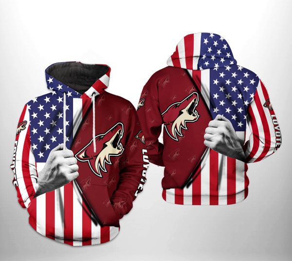 Arizona Coyotes NHL US FLag 3D Printed Hoodie/Zipper Hoodie