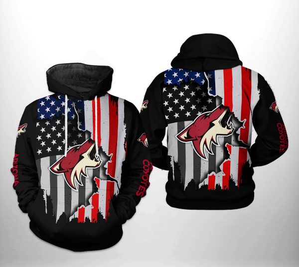 Arizona Coyotes NHL US FLag Team 3D Printed Hoodie/Zipper Hoodie