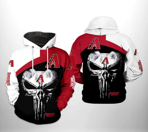 Arizona Diamondbacks MLB Skull Punisher 3D Printed Hoodie/Zipper Hoodie