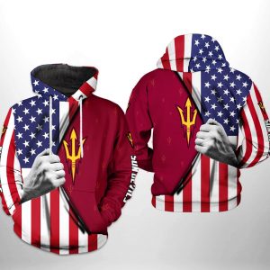 Arizona State Sun Devils NCAA US FLag 3D Printed Hoodie/Zipper Hoodie