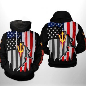 Arizona State Sun Devils NCAA US Flag 3D Printed Hoodie/Zipper Hoodie