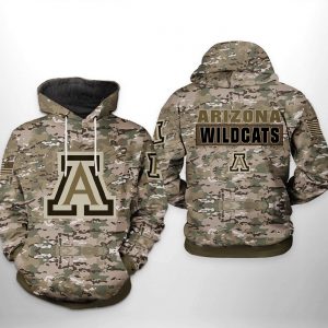 Arizona Wildcats NCAA Camo Veteran 3D Printed Hoodie/Zipper Hoodie