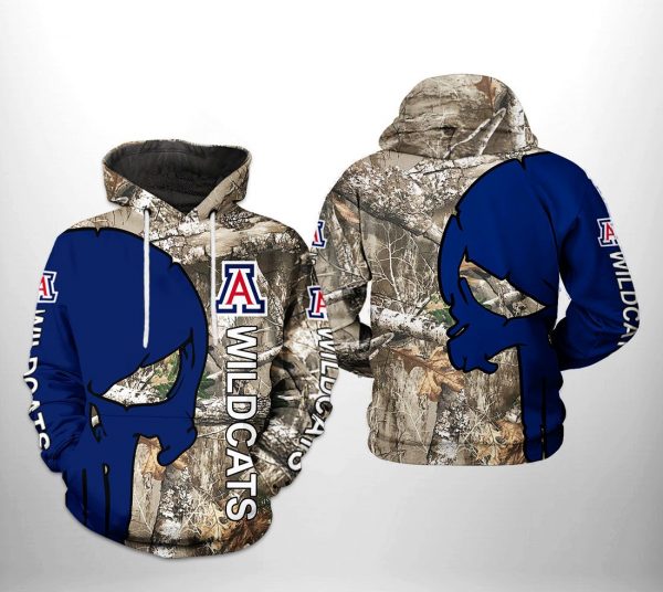 Arizona Wildcats NCAA Camo Veteran Hunting 3D Printed Hoodie/Zipper Hoodie