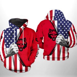Arkansas State Red Wolfs NCAA US FLag 3D Printed Hoodie/Zipper Hoodie
