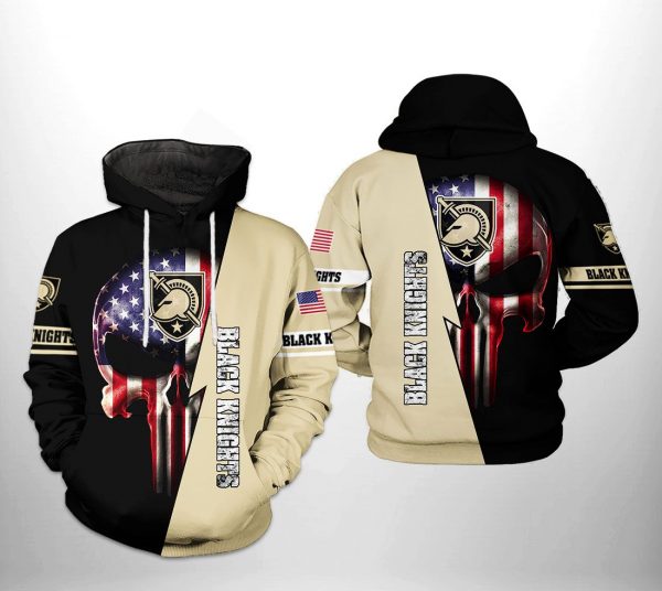 Army Black Knights NCAA US Flag Skull 3D Printed Hoodie/Zipper Hoodie