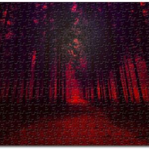 Artistic Red Forest Jigsaw Puzzle Set