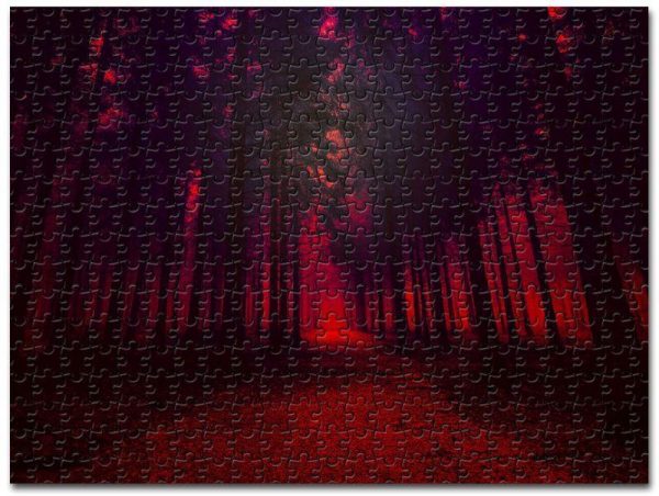 Artistic Red Forest Jigsaw Puzzle Set