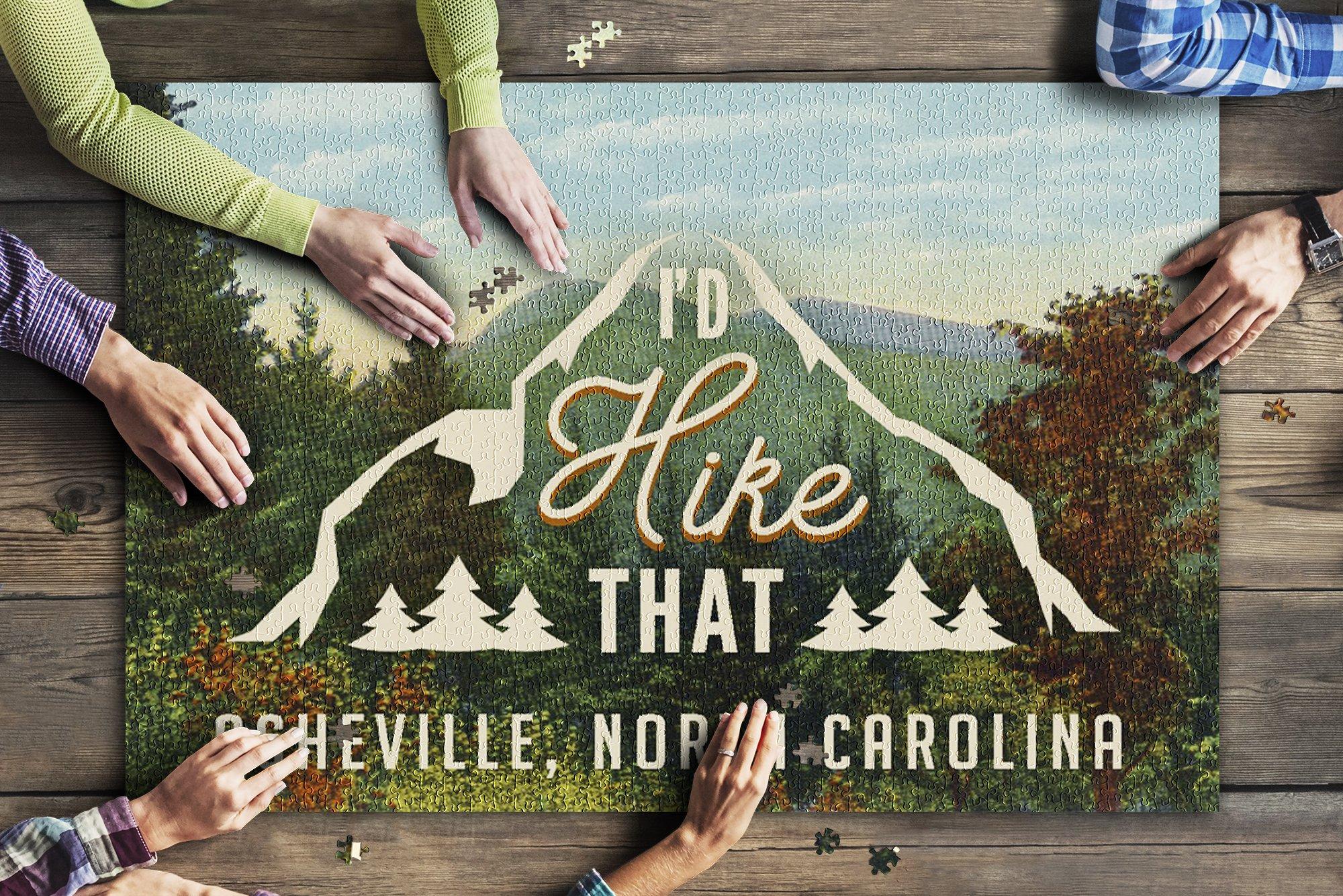 Asheville, North Carolina I’D Hike That Mountains Sentiment Jigsaw Puzzle Set Asheville, North Carolina I’D Hike That Mountains Sentiment Jigsaw Puzzle Set