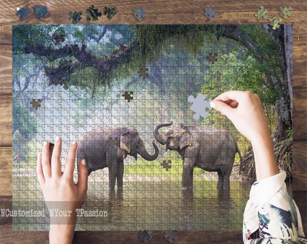 Asian Elephants Jigsaw Puzzle Set