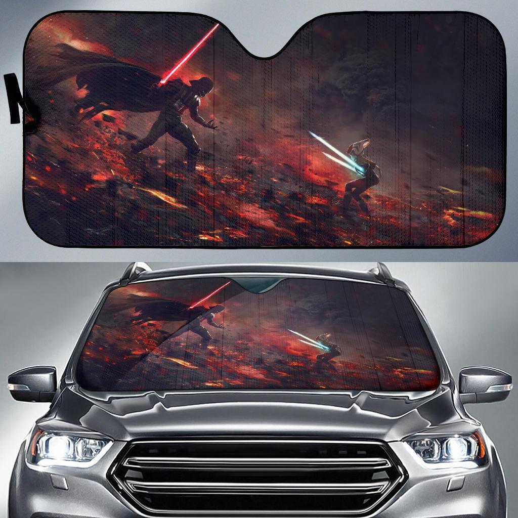 Asoka Tano Vs Darth Vaders Car Auto Sun Shade Asoka Tano Vs Darth Vaders Car Auto Sun Shade