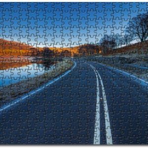 Asphalt Road Landscape Jigsaw Puzzle Set