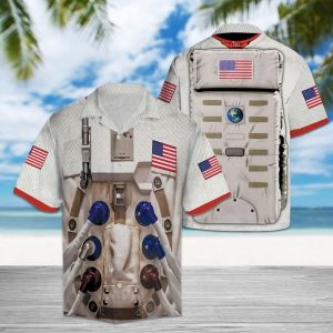 Astronaut Hawaiian Shirt Summer Button Up