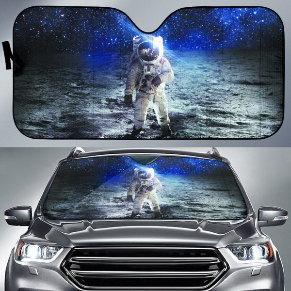 Astronaut On The Moon In The Galaxy Car Auto Sun Shade