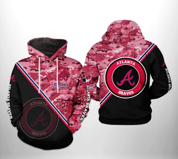 Atlanta Braves MLB Camo Team 3D Printed Hoodie/Zipper Hoodie