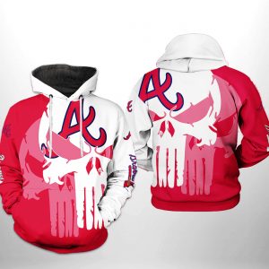 Atlanta Braves MLB Skull 3D Printed Hoodie/Zipper Hoodie